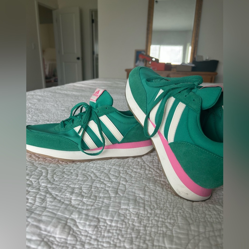 adidas Green and Pink Women's Sneakers